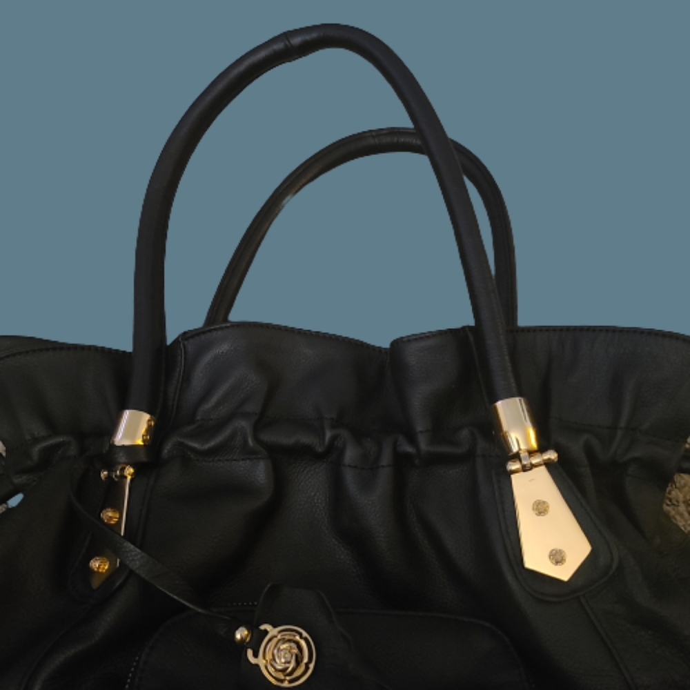 *Rough Roses Leather Shoulder Handbag - Picture 3 of 4